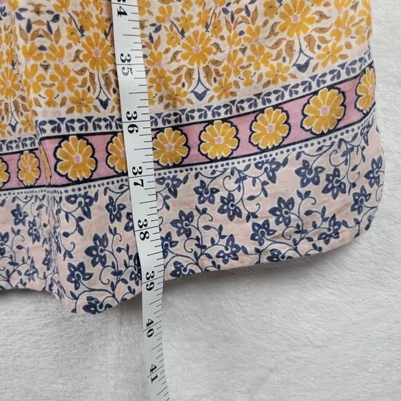 J Jill Medium Tall 2 Pc Blouse Maxi Skirt Set Bohemian Floral Cottagecore - Picture 9 of 11